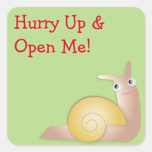 Typ Snailey Quadratischer Aufkleber (Vorderseite)