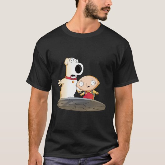 Typ Stewie und Brian schockiert T-Shirt (Vorderseite)