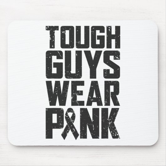 Typ tragen rosa Brustkrebs-Bewusstsein Männer Jung Mousepad (Vorne)