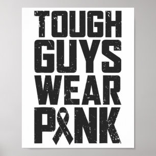 Typ tragen rosa Brustkrebs-Bewusstsein Männer Jung Poster