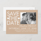 Typ und Herz Save the Date Foto Postkarte (Vorne/Hinten)