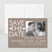 Typ und Herz Save the Date Foto Postkarte (Vorne/Hinten)