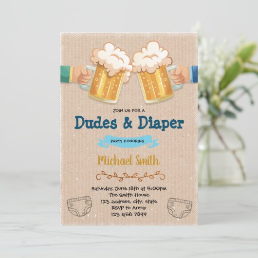 Typ und Party Einladung (Stehend Vorderseite)