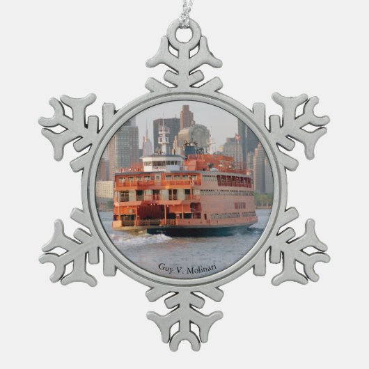 Typ V. Molinarball oder Schneeflockenschmuck Schneeflocken Zinn-Ornament (Vorderseite)