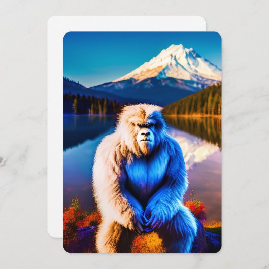 Typ Yeti Design Flat Danke Karte (Vorne/Hinten)