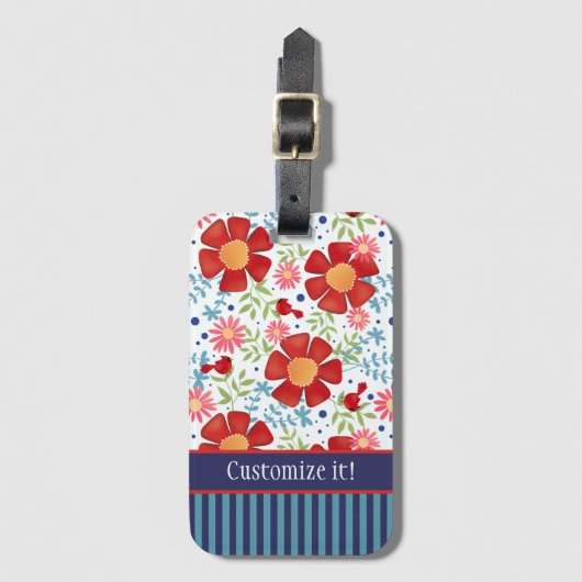 Typbezeichnung des benutzerdefinierten Blumenmuste Gepäckanhänger (Vorderseite Vertikal)