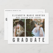 Type Abschluss Multi-Foto modern Postkarte (Vorne/Hinten)