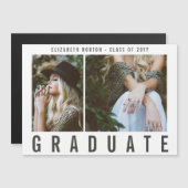 TYPE GRADUATE Modernes Multi-Foto Stilvoll Magnetkarte (Vorne/Hinten)