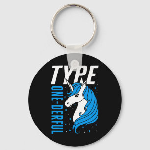 Type One Derful Einhorn T1d Mädchen Diabetes Bewus Schlüsselanhänger