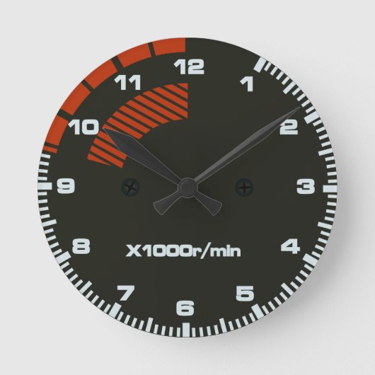 Type R Tachometer Clock Runde Wanduhr (Vorderseite)