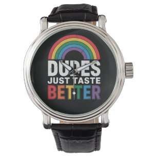 Typen schmecken einfach besser Lustiges Gay Pride  Armbanduhr