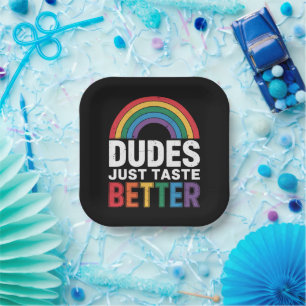 Typen schmecken einfach besser Lustiges Gay Pride  Pappteller