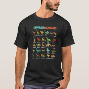 Typen von Dinosauriern Alphabet A Z ABC Dino Ident T-Shirt