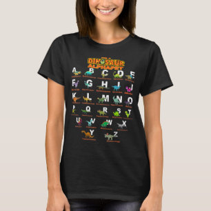 Typen von Dinosauriern Alphabet A Z ABC Dino Ident T-Shirt