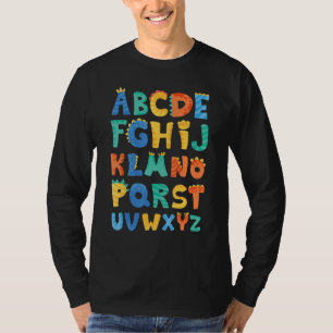 Typen von Dinosauriern Alphabet A Z ABC Dino Ident T-Shirt