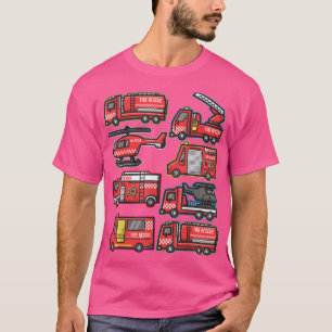 Typen von Feuerwehrfahrzeugen Kleinkinder für Notf T-Shirt