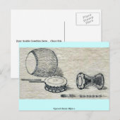 Typen von Trommeln Ukiyo-e. Postkarte (Vorne/Hinten)