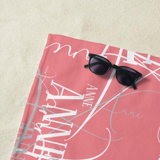 Typenbezeichnung Muster Pink Strandtuch (Beispiel)