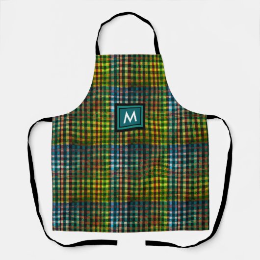 Typenmonogramm des Karierten Tartan-Musters Schürze (Vorderseite)
