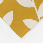 Typenmonogramm für Mustard Retro Leaf Fleecedecke (Ecke)