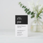 Typenmonogramm für vertikale Weißholzmuster Visitenkarte (Stehend Vorderseite)