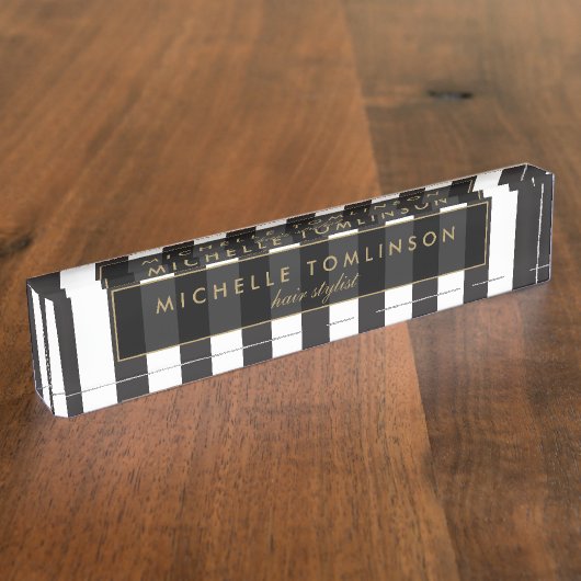 Typenschild für Schwarz und Weiß Namensplakette (Seite)