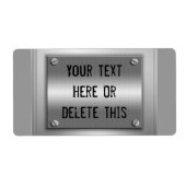 Typenschilder für Metall (Vorne)