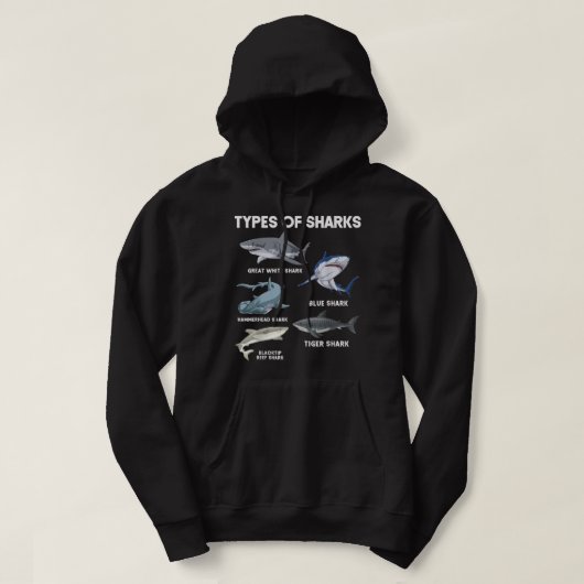 Types of Sharks  Hoodie (Design vorne)