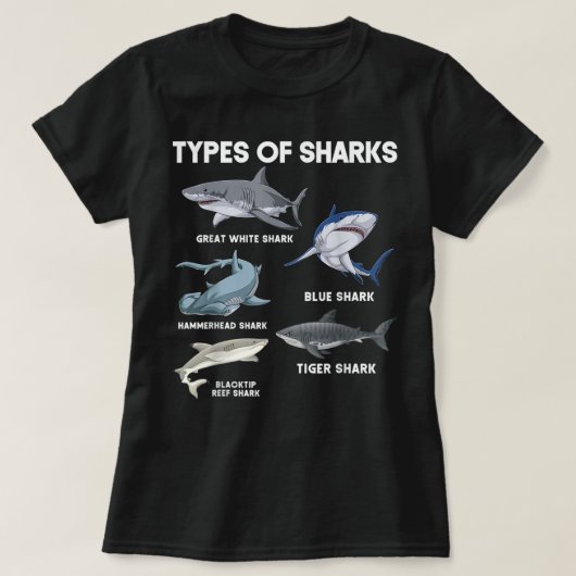 Types of Sharks  T-Shirt (Design vorne)