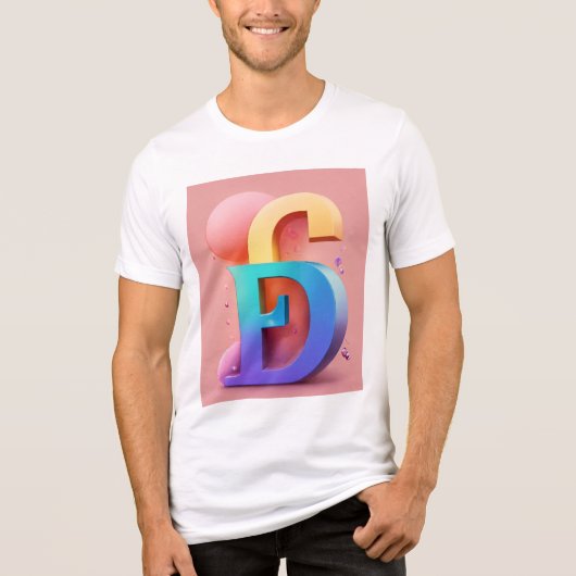 "Typetrio 3D Designer Letter T - Shirt (Vorderseite)