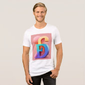 "Typetrio 3D Designer Letter T - Shirt (Vorderseite voll)