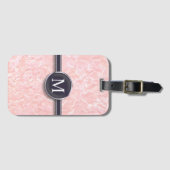 Typewriter Button Monogram with Marbled Background Gepäckanhänger (Vorderseite (Horizontal))