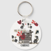 typewriter I love you   Schlüsselanhänger (Rückseite)