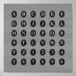 Typewriter Keys Poster