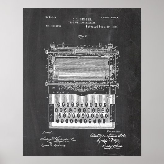 Typewriter Patent Poster (Vorne)