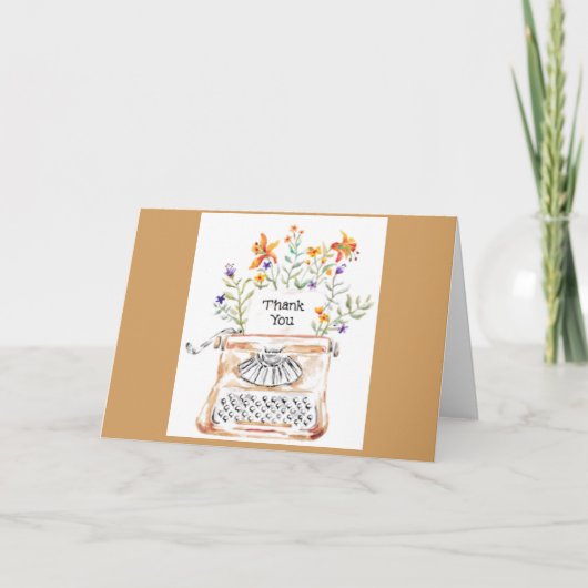 Typewriter Thanks Greeting Card Dankeskarte (Vorderseite)