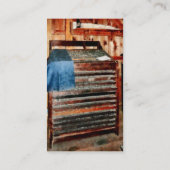 Typgehäuse mit Denim-Schürze Visitenkarte (Rückseite)