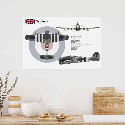 Typhoon Mk 1B 181 Squadron Poster (Küche)
