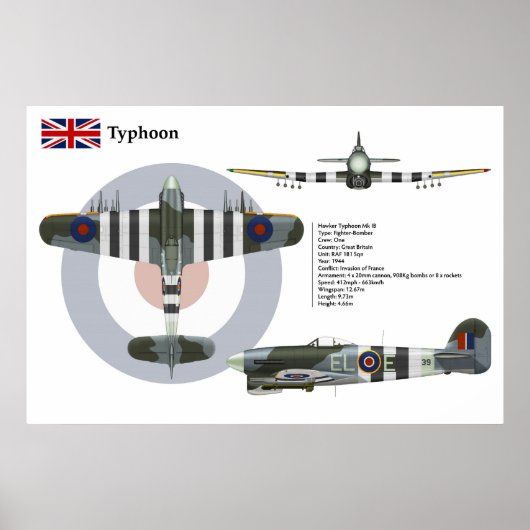 Typhoon Mk 1B 181 Squadron Poster (Vorne)