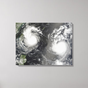Typhoon Saomai und Tropensturm Bopha Leinwanddruck