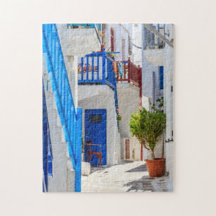 typical street in Mykonos Puzzle