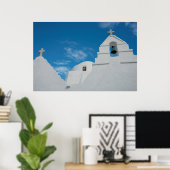 Typisch weiß gekalkte Kirche Poster (Heimbüro)