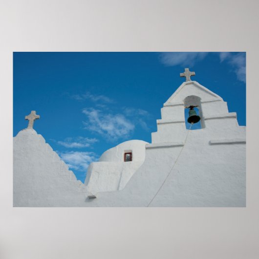 Typisch weiß gekalkte Kirche Poster (Vorne)