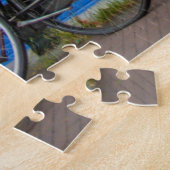 Typische Amsterdamer Szene mit Fahrrädern und Kanä Puzzle (Seite)