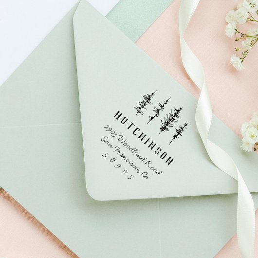 Typische Baumfamilienname-Rücksendeadresse Gummistempel