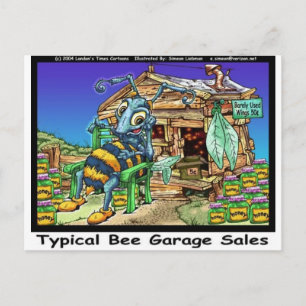 Typische Bienen-Garagenverkäufe Lustige Geschenke  Postkarte
