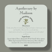 Typische Etiketten für die Plastikflaschen mit rot Quadratischer Aufkleber