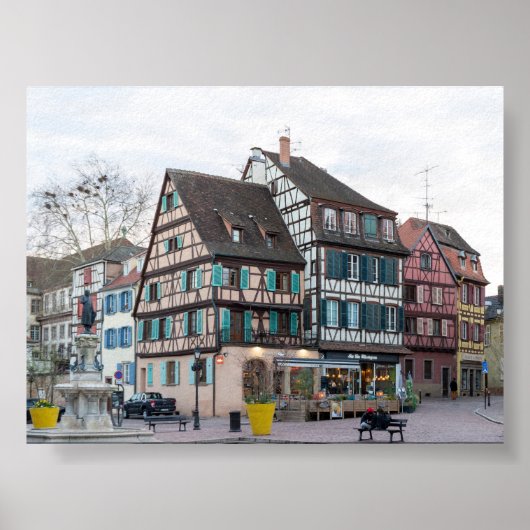 Typische Häuser in Colmar Poster (Vorne)