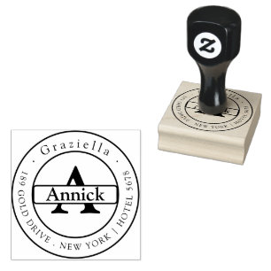 Typische Monogramm-Name-Rücksendeadresse Gummistempel