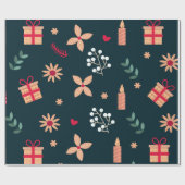 Typische Motive über Weihnachten Geschenkpapier (Flach)